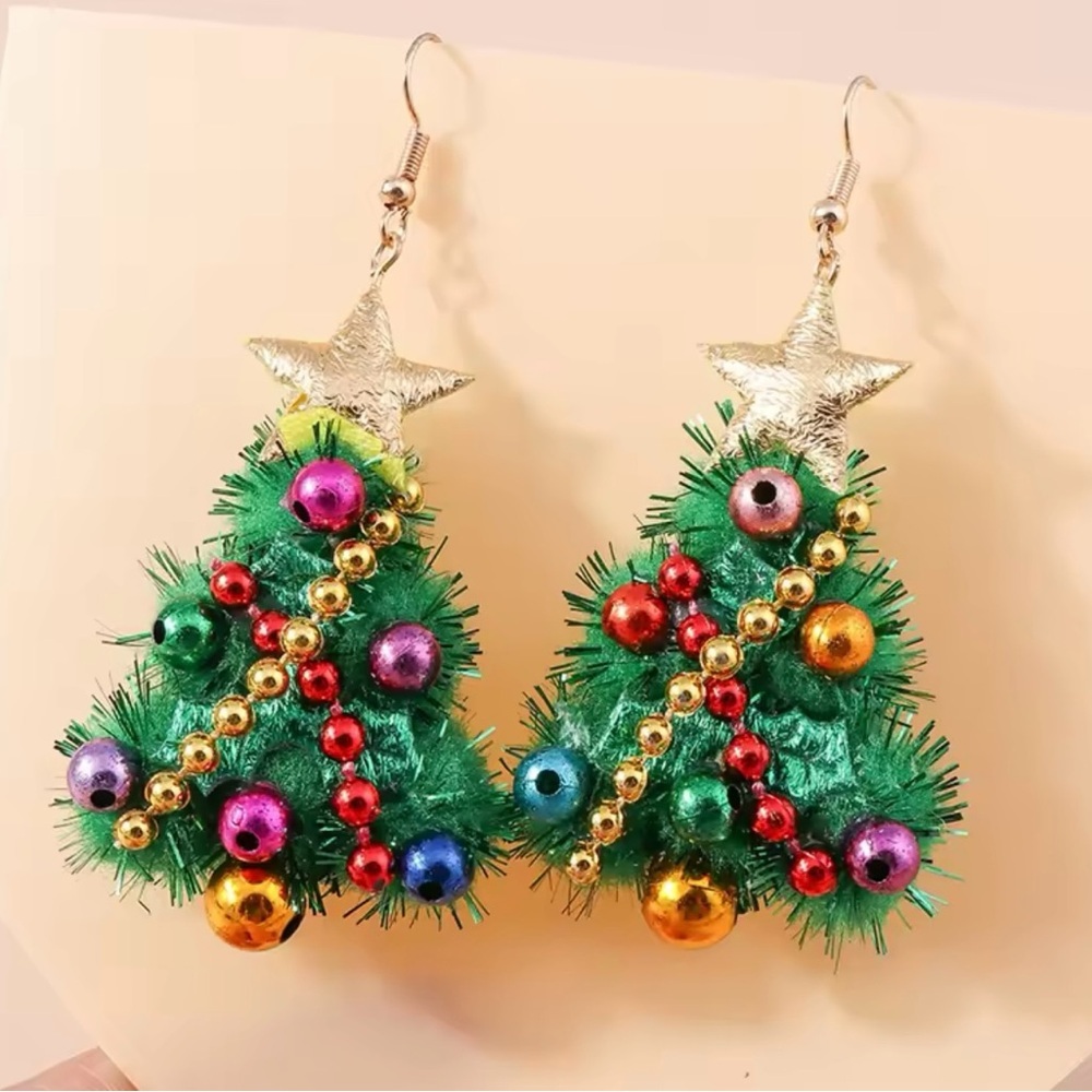 Christmas Tree Drop Earrings for Women